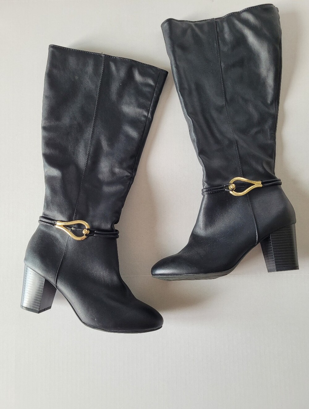 Dexflex Comfort Black Mid-Calf Heeled Boots
